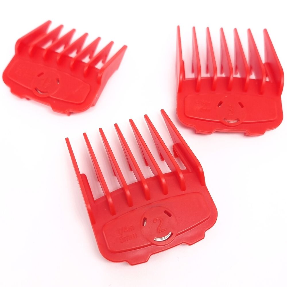 BarberBro. Premium Magnetic Guards Red