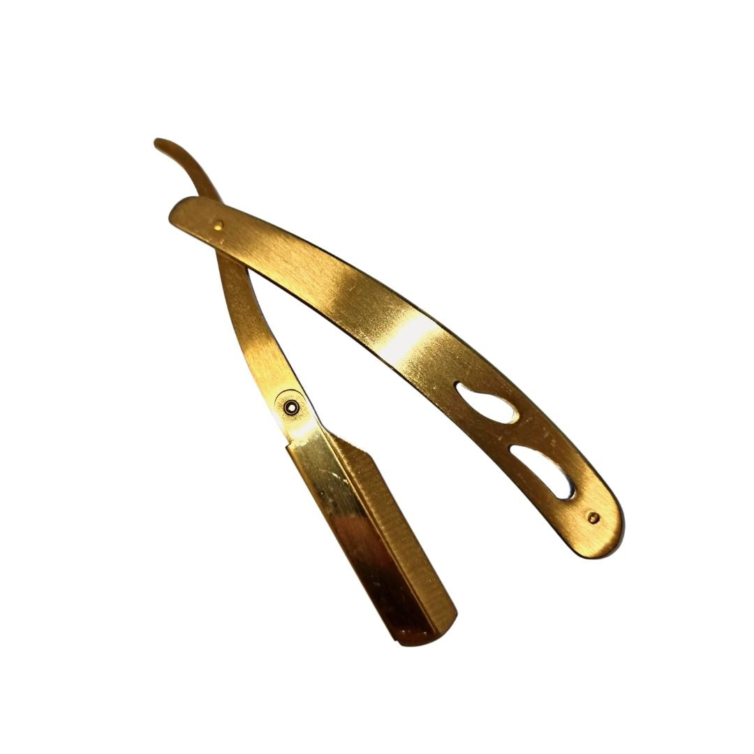 BarberBro. Stainless Steel Cut-Throat Straight Razor Gold