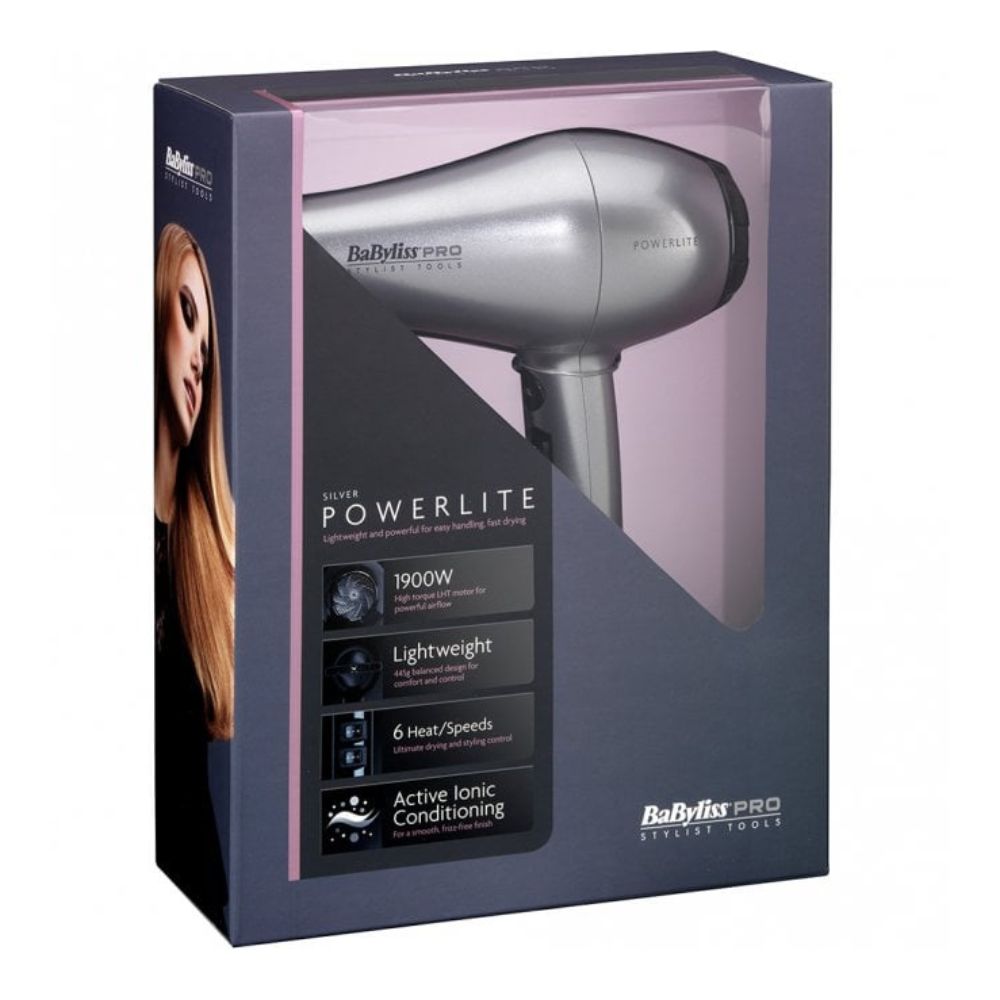 BaByliss PRO Powerlite Silver Hair Dryer