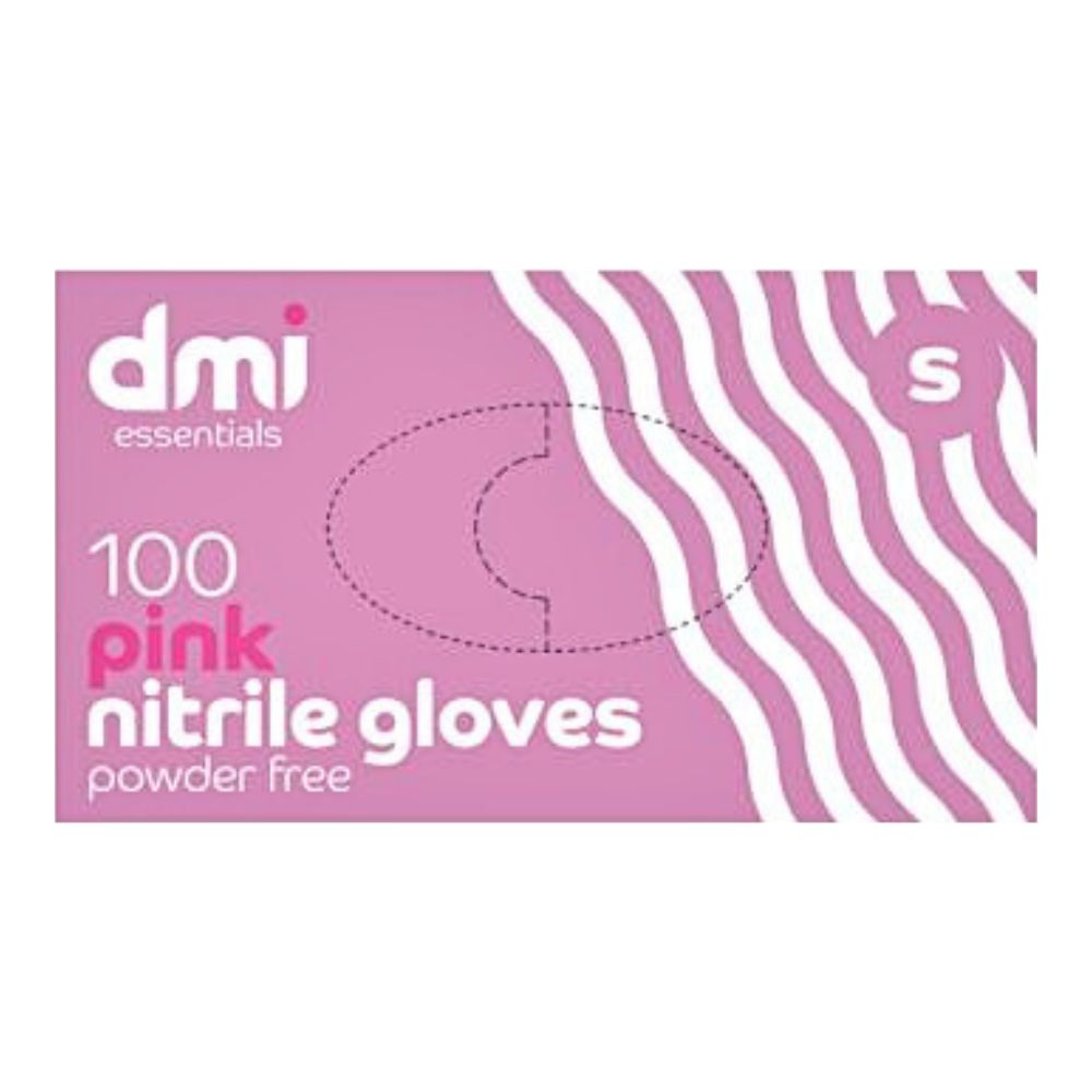 DMI Powder Free Nitrile Gloves Pink 100 Pack