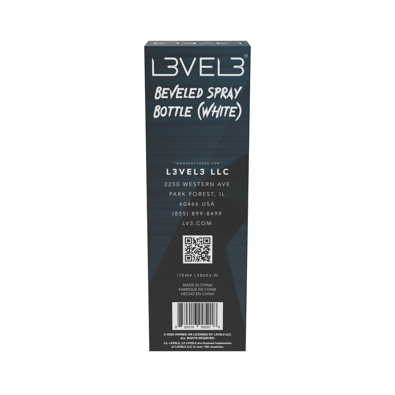 L3VEL3 Beveled Spray Bottle White