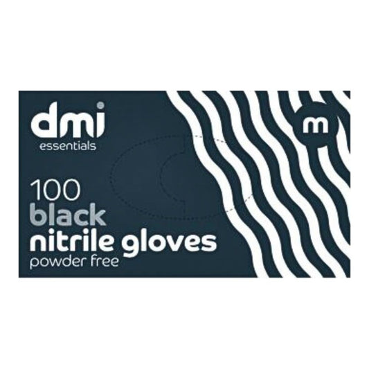 DMI Powder Free Nitrile Gloves Black 100 Pack