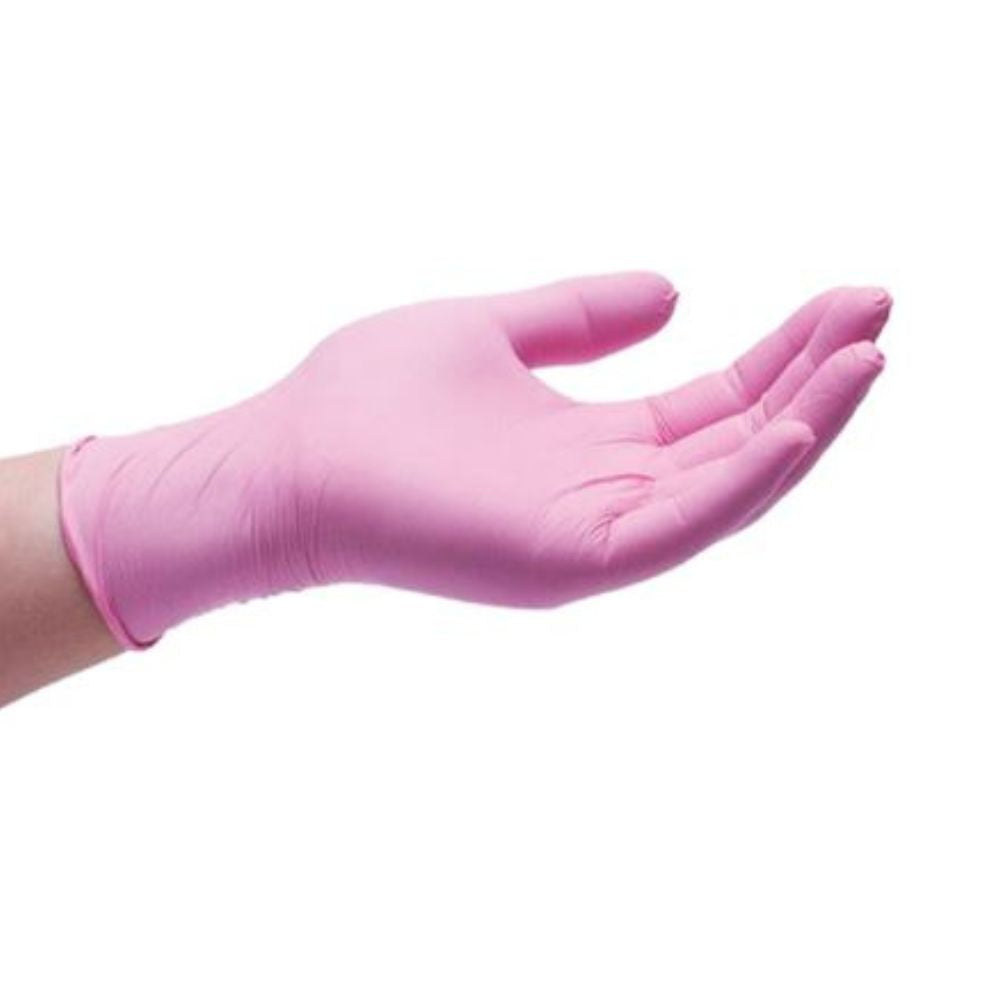 DMI Powder Free Nitrile Gloves Pink 100 Pack
